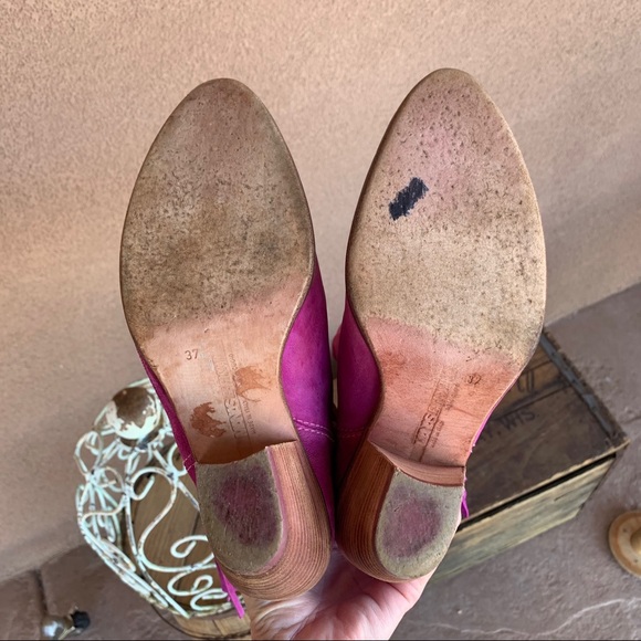 Manas Lea Foscati Distressed Purple Boots - Picture 9 of 14